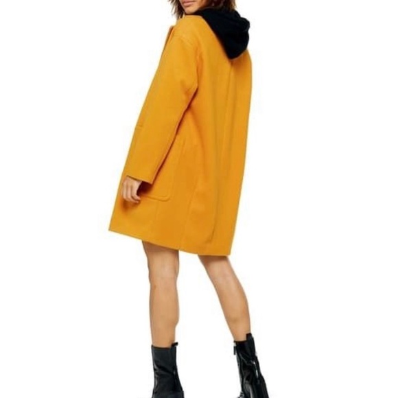 Topshop Carly Coats in Mustard - Picture 2 of 8